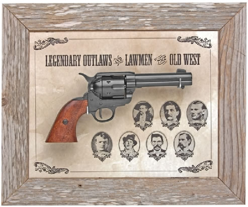 Outlaws and Lawmen Framed Replica Gun Set